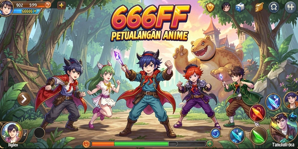 Tangkapan layar dari gameplay yang penuh aksi dalam 666FF.