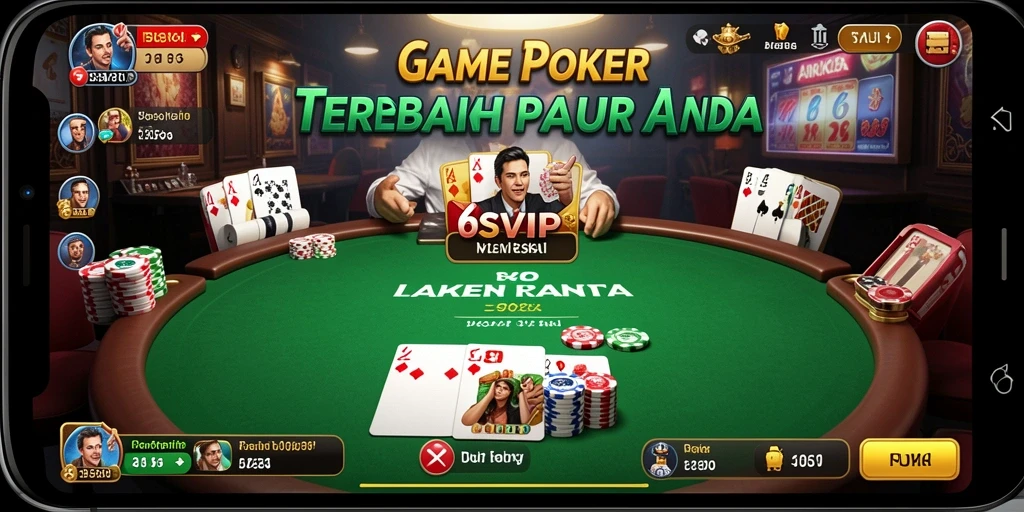 Screenshot gameplay 6SVIP yang menampilkan aksi poker menegangkan.