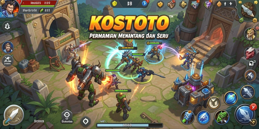 Screenshot gameplay KOSTOTO menampilkan momen strategis yang mendebarkan.