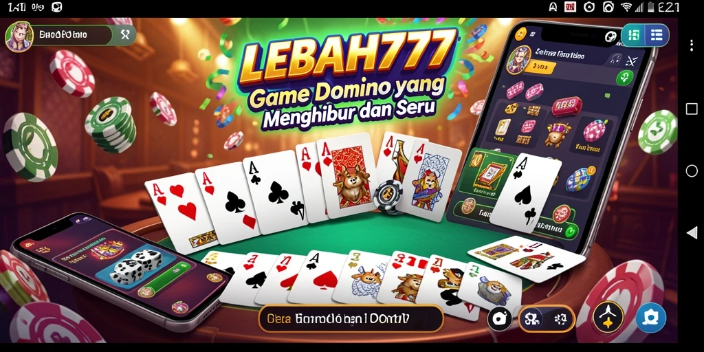 Tampilan menarik gameplay LEBAH777 saat bermain Domino.