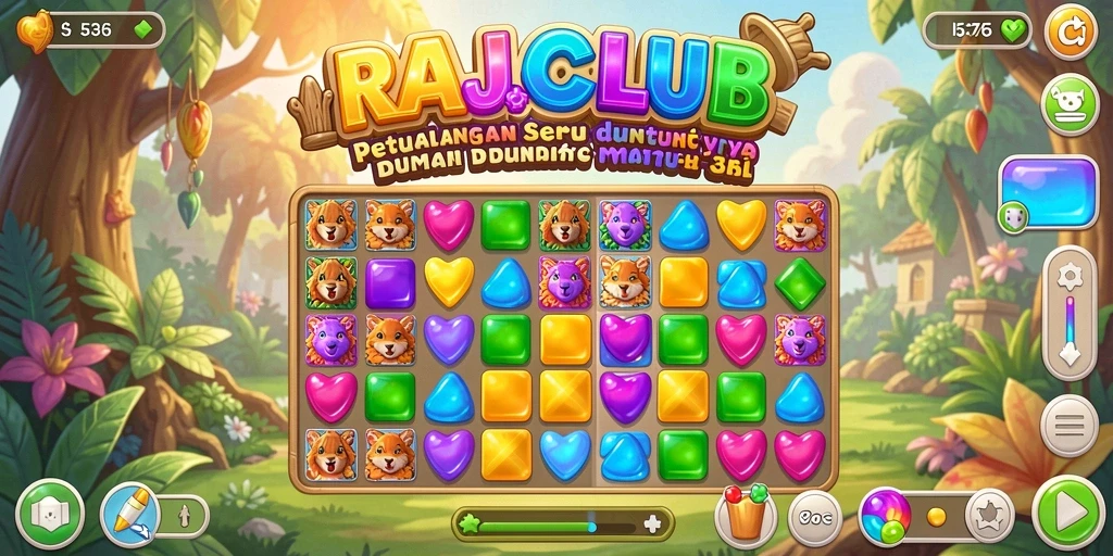 Tampilan gameplay RAJACLUB yang penuh warna dan seru.