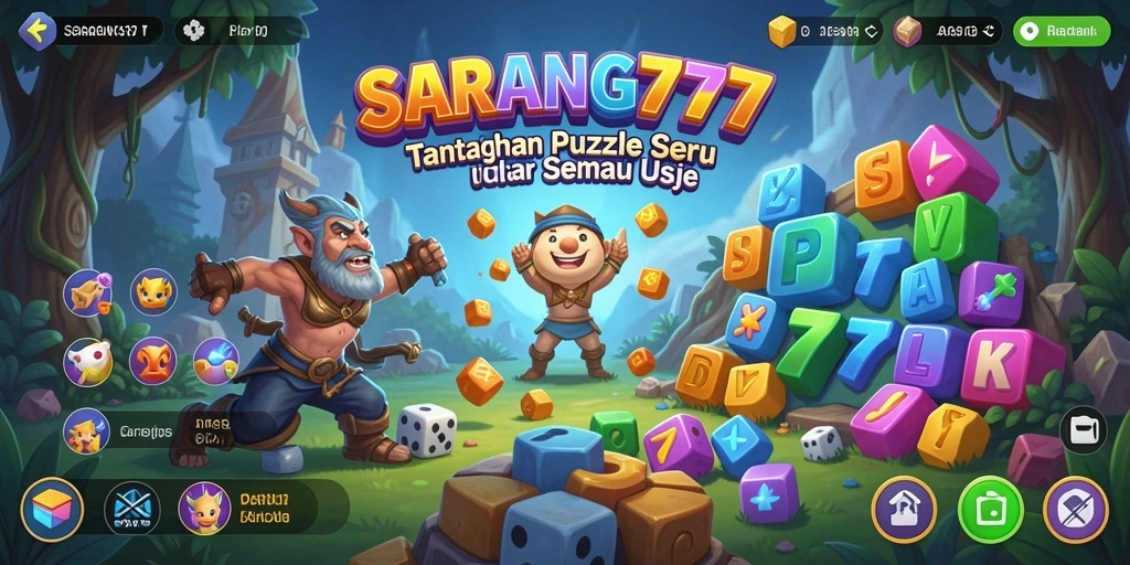 Tampilan gameplay SARANG777 dengan berbagai challenge Puzzle.