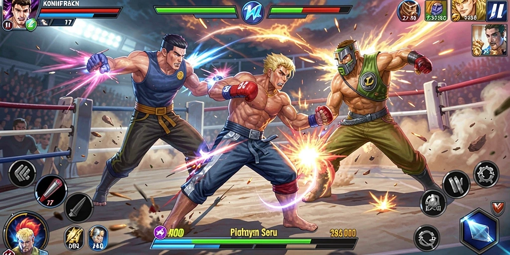 Tangkapan layar menunjukkan pertarungan seru dalam game T6.
